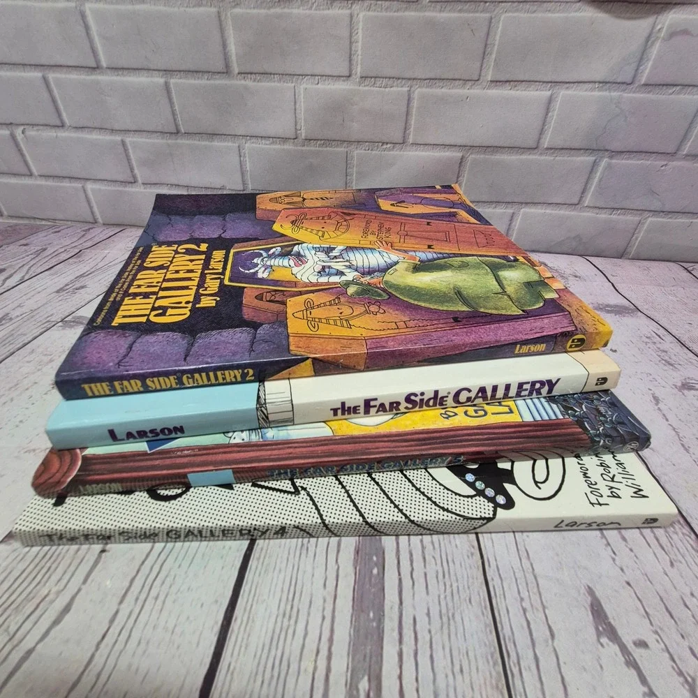 The Far Side Gallery Books 1 2 4 5 Gary Larson Cartoon Anthology Lot of 4